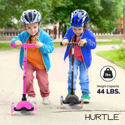 Mini Kickboard Scooter for Kids LED Wheels Adjustable Height Pink