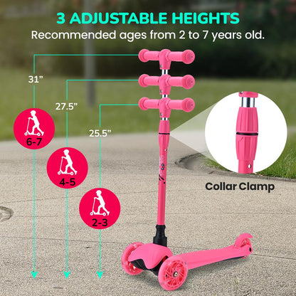 Mini Kickboard Scooter for Kids Adjustable LED Wheels Watermelon