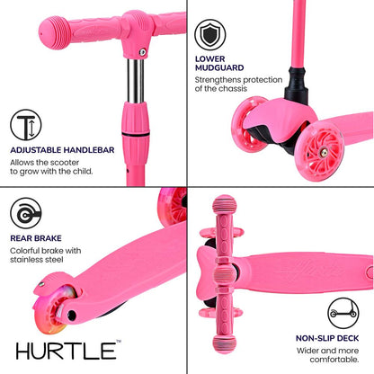 Mini Kickboard Scooter for Kids Adjustable LED Wheels Watermelon