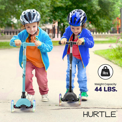 Kids Mini Kickboard Scooter Adjustable LED Wheels Anti-Slip Teal