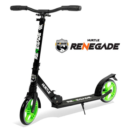 Kick Scooter for Teens & Adults Adjustable Alloy Deck Green