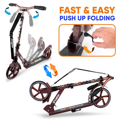 Kick Scooter for Teens & Adults Foldable Alloy Deck Real Tree