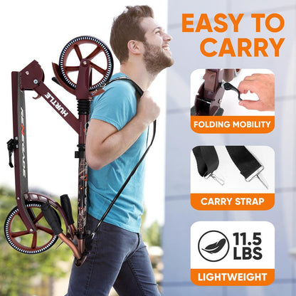 Kick Scooter for Teens & Adults Foldable Alloy Deck Real Tree