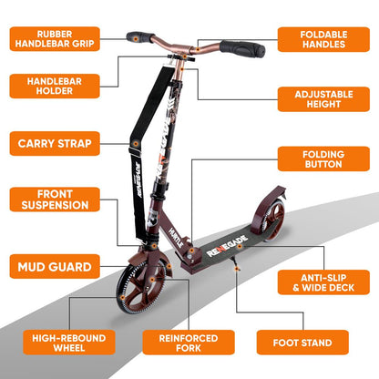 Kick Scooter for Teens & Adults Foldable Alloy Deck Real Tree