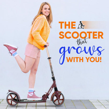 Kick Scooter for Teens & Adults Foldable Alloy Deck Real Tree