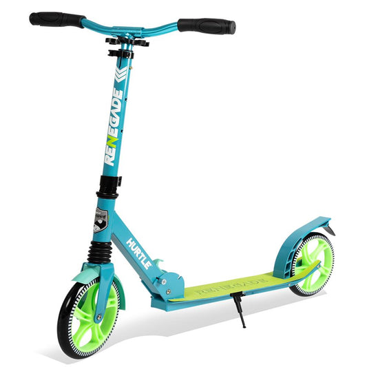 Foldable Kick Scooter for Teens & Adults Smooth Alloy Deck Teal Blue